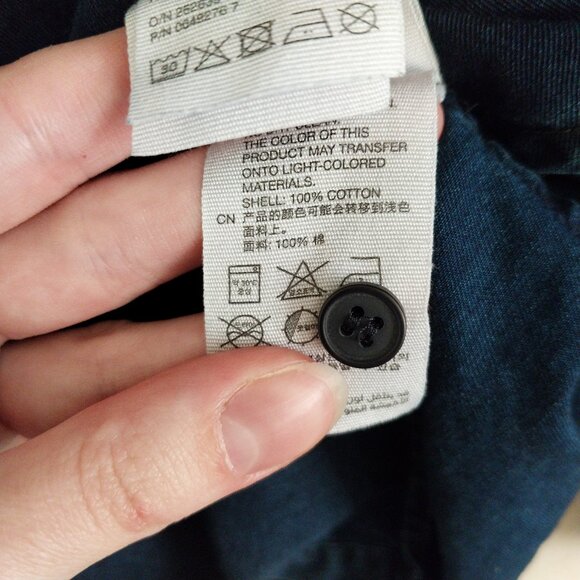 & Other Stories Denim Button Down Ruffle Shirt Top Like New Size 6 Dark Wash - Picture 9 of 9